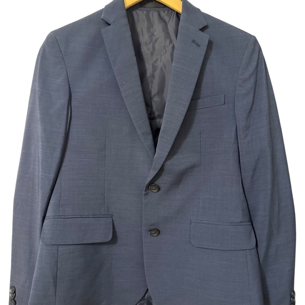Kenneth Cole Reaction TECHNI-COLE Blazer Boys 16 Regular Navy Blue Suit Jacket - Picture 2 of 6